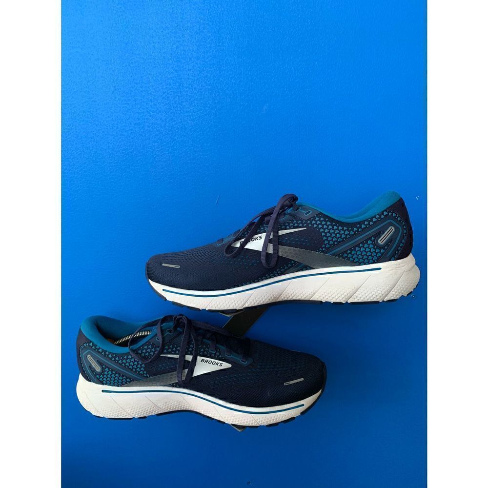 Brooks Ghost 14 Men’s Size 12.5 Med Running Shoes 1103691D190 White/Gray/Navy